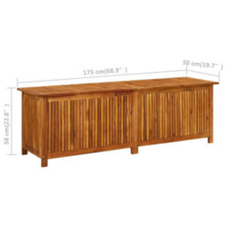 Berkfield Garden Storage Box 175X50X58 Cm Solid Acacia Wood - thumbnail 9