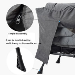 Grey Fabric Lazy Chair With Footstool,lounge Chair,armchair,single Sofa,soft Recliner - thumbnail 4