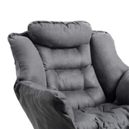 Grey Fabric Lazy Chair With Footstool,lounge Chair,armchair,single Sofa,soft Recliner - thumbnail 5