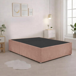 Luxury Pink Plush Milan Small Double Bed Frame With Mattress 54 Inches Wingback Headboard 2 Footend Storage Drawers - thumbnail 5