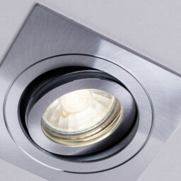 Litecraft Pack Of 5 Satin Nickel Modern Ip65 Square Tiltable Bathroom Downlights - thumbnail 5