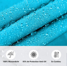 Blue 3X3M Rectangular Shade Sail Waterproof Uv Resistant - thumbnail 2