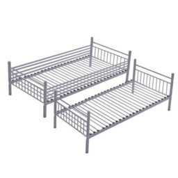 D Pro T Homeware Bunk Bed Single Sleeper White Metal Frame, Converts To 2 Single Beds - thumbnail 3