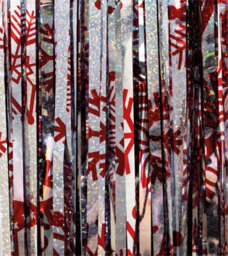 Netagon Shimmer Tinsel Curtain Party Event Backdrop Christmas Snow Design 3M X 1M Red - thumbnail 8