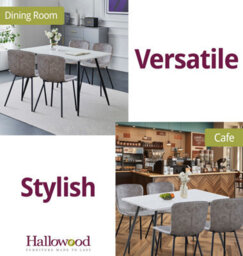 Hallowood Furniture Cullompton Rectangular Dining Table 120Cm With 4 Taupe Leather Effect Chairs - thumbnail 7
