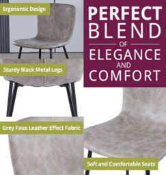 Hallowood Furniture Cullompton Rectangular Dining Table 120Cm With 4 Taupe Leather Effect Chairs - thumbnail 6