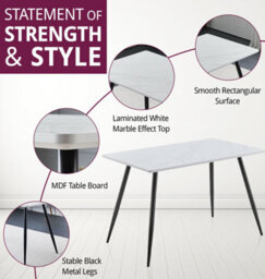 Hallowood Furniture Cullompton Rectangular Dining Table 120Cm With 4 Taupe Leather Effect Chairs - thumbnail 4