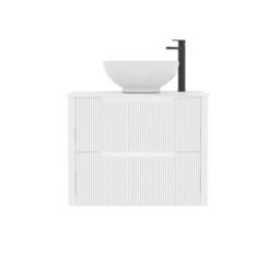 Royal Bathrooms Avenza 700mm Matt White Wall Hung Bathroom Countertop Vanity Unit 2 Drawer With Breeze Basin - thumbnail 6