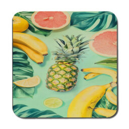 Benjamin Tate Design Designer Fruit Motif Placemat And Coaster Set With Wood Backing Exclusive Limited Edition - thumbnail 3