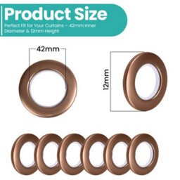 Neel Blue 42mm Platic Eyelets, Brown Grommet Rings For Curtains & Drapes, Backdrop, 10Pcs - thumbnail 2
