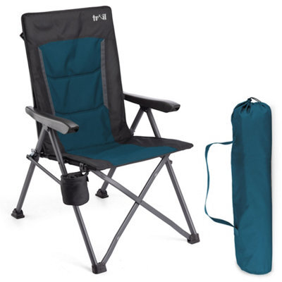Trail Outdoor Leisure Teal Cardinal Folding Reclining Camping Chair With Cup Holder - image 1