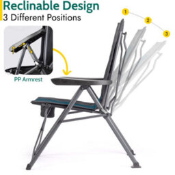 Trail Outdoor Leisure Teal Cardinal Folding Reclining Camping Chair With Cup Holder - thumbnail 4