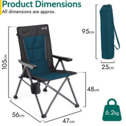 Trail Outdoor Leisure Teal Cardinal Folding Reclining Camping Chair With Cup Holder - thumbnail 7