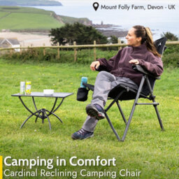 Trail Outdoor Leisure Teal Cardinal Folding Reclining Camping Chair With Cup Holder - thumbnail 3