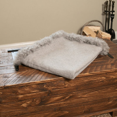 Native Natural Woven Wool Blanket With Sheepskin Trim - image 1