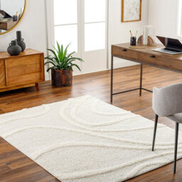 Livabliss Rodos-Modern Beige White Soft Plush Pile Living Bedroom Rug 200 X 275 Cm Easy Care, Non Shedding - thumbnail 2