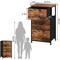 3 Drawer Dresser Chests Of Drawersstorage Organizer For Bedroom Living Room - thumbnail 2