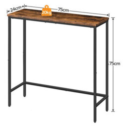 Narrow Console Table Rustic Brown Black Behind Sofa Entryway - thumbnail 2