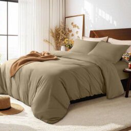 Aspire Homeware Beige Duvet Cover Set, Soft Microfiber & Reversible, Single (L)200Cm X (W)135Cm - thumbnail 5
