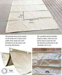 Beige 100X500 Shade Sail Retractable With Eyelets - thumbnail 4