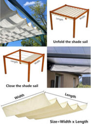 Beige 100X500 Shade Sail Retractable With Eyelets - thumbnail 5