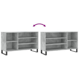 Berkfield Shoe Cabinet Concrete Grey 102X36X60 Cm Engineered Wood - thumbnail 7