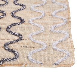 Beliani Rustic Boho Handwoven Jute Geometric Area Rug 80 X 150 Cm Beige - thumbnail 7