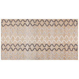 Beliani Rustic Boho Handwoven Jute Geometric Area Rug 80 X 150 Cm Beige - thumbnail 1