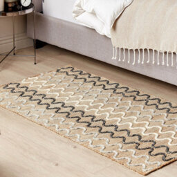 Beliani Rustic Boho Handwoven Jute Geometric Area Rug 80 X 150 Cm Beige - thumbnail 2