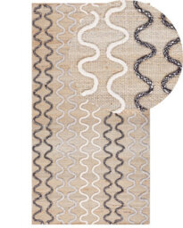 Beliani Rustic Boho Handwoven Jute Geometric Area Rug 80 X 150 Cm Beige - thumbnail 3