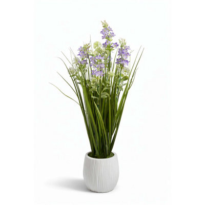 Crystals 50Cm Modern Faux Artificial Lavender Plants In Pot Silk Flowers Purple - image 1