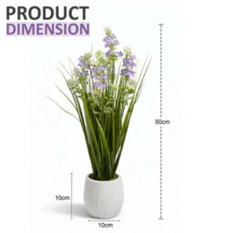 Crystals 50Cm Modern Faux Artificial Lavender Plants In Pot Silk Flowers Purple - thumbnail 4