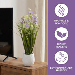 Crystals 50Cm Modern Faux Artificial Lavender Plants In Pot Silk Flowers Purple - thumbnail 3