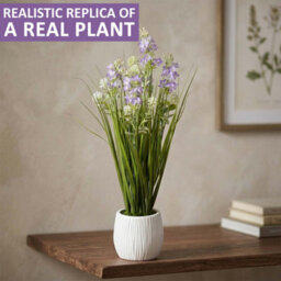 Crystals 50Cm Modern Faux Artificial Lavender Plants In Pot Silk Flowers Purple - thumbnail 6