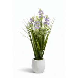 Crystals 50Cm Modern Faux Artificial Lavender Plants In Pot Silk Flowers Purple