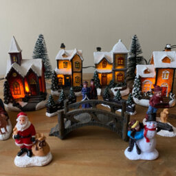 Selections 24 Piece Christmas Village Scene Decoration For Windowsills Or Mantelpieces