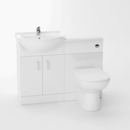 Nes Home Ellen 550mm Flat Pack Vanity Basin Unit, Wc Unit, Elso Back To Wall Toilet, Mono Mixer & Wate White - thumbnail 5