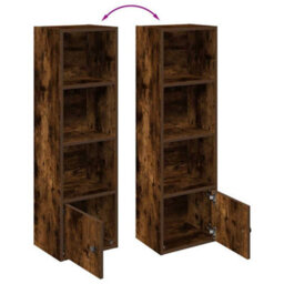 Berkfield Bookcase Smoked Oak 31X24X102 Cm Engineered Wood - thumbnail 8