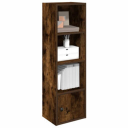 Berkfield Bookcase Smoked Oak 31X24X102 Cm Engineered Wood - thumbnail 1