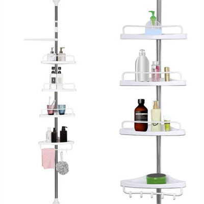 Telescopic Bathroom Shelf Shower Caddy Corner Adjustable Racks Storage Organizer - image 1