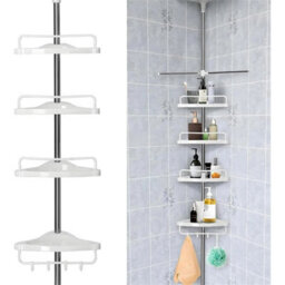 Telescopic Bathroom Shelf Shower Caddy Corner Adjustable Racks Storage Organizer - thumbnail 6