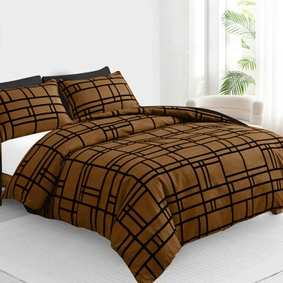 Lazzaro Premium Duvet Cover Set Double Brushed Microfiber Reversible With Zipper Closure & Corner Ties - image 1