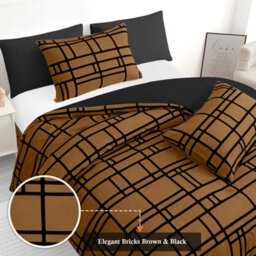 Lazzaro Premium Duvet Cover Set Double Brushed Microfiber Reversible With Zipper Closure & Corner Ties - thumbnail 5