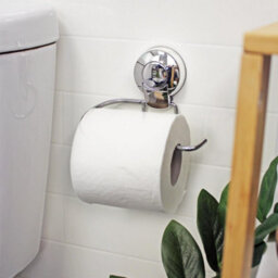 Showerdrape Suctionloc Chrome Steel Suction Wall Mounted Toilet Roll Holder - thumbnail 2