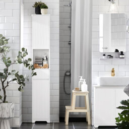 Sobuy Bzr109-W, Bathroom Tall Cabinet Cupboard Storage Cabinet,white,w30Xd30Xh170 - thumbnail 2