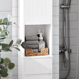 Sobuy Bzr109-W, Bathroom Tall Cabinet Cupboard Storage Cabinet,white,w30Xd30Xh170 - thumbnail 4