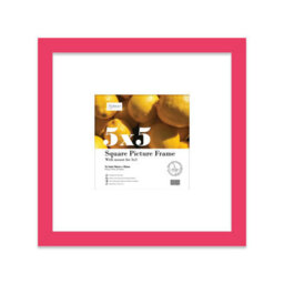 "5X5"" Bright Pink Picture Frame - 5X5"" Square Frame With 3X3"" Mount For 5X5""/3X3"" Pictures Art Deco Style Room Decor, 1 Pack" - thumbnail 1