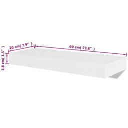 Berkfield Floating Wall Display Shelves Book/dvd Storage White Mdf 2 Pcs - thumbnail 5