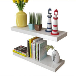 Berkfield Floating Wall Display Shelves Book/dvd Storage White Mdf 2 Pcs - thumbnail 4