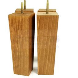L&F 4X Wood Furniture Legs M10 200mm High Dark Oak Stain Replacement Square Tapered Sofa Feet Stools Chairs Sofas Cabinets Beds - thumbnail 5